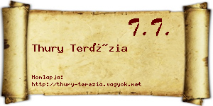 Thury Terézia névjegykártya